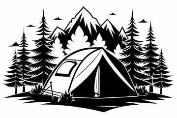 camping tent silhouette