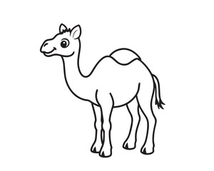 Fototapeta premium camel silhouette vector illustration, line art, outline