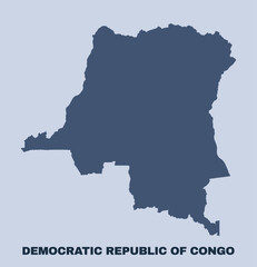 Democratic Republic of the Congo map simple flat vector