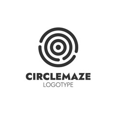 Circlemaze logo featuring an abstract, symmetrical design with intricate patterns in black and white, representing timeless elegance