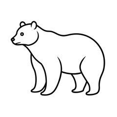 Bear Line Art Vector Illustration and Bear Outline, Drawing Vector Design