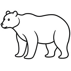 Bear Line Art Vector Illustration and Bear Outline, Drawing Vector Design