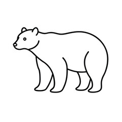 Bear Line Art Vector Illustration and Bear Outline, Drawing Vector Design