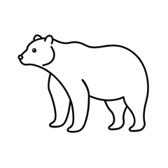 Bear Line Art Vector Illustration and Bear Outline, Drawing Vector Design