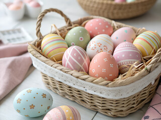 Fototapeta premium Easter eggs in basket