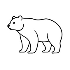Bear Line Art Vector Illustration and Bear Outline, Drawing Vector Design