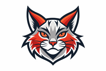 Obraz premium cat head logo vector with white background