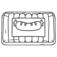 sausage pack illustration hand drawn outline vector