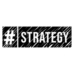 icône hashtag stratégie sur fond noir hachuré, image vectorielle 
