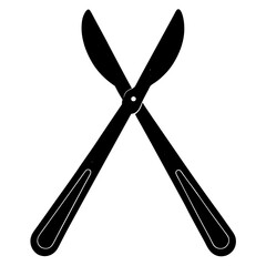 silhouette vector of various knives and sharp tools, scissors tool vector illustration	
