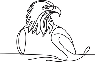Eagle Vector Art in Clean Line Drawing Style