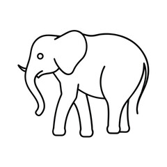 Elephant Line Art Vector and Elephant Outline, Drawing Vector Design
