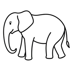 Elephant Line Art Vector and Elephant Outline, Drawing Vector Design