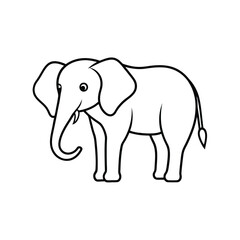 Elephant Line Art Vector and Elephant Outline, Drawing Vector Design