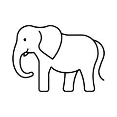 Elephant Line Art Vector and Elephant Outline, Drawing Vector Design