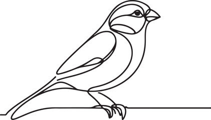 Obraz premium Minimalist Sparrow Line Drawing Vector – Elegant Bird Art