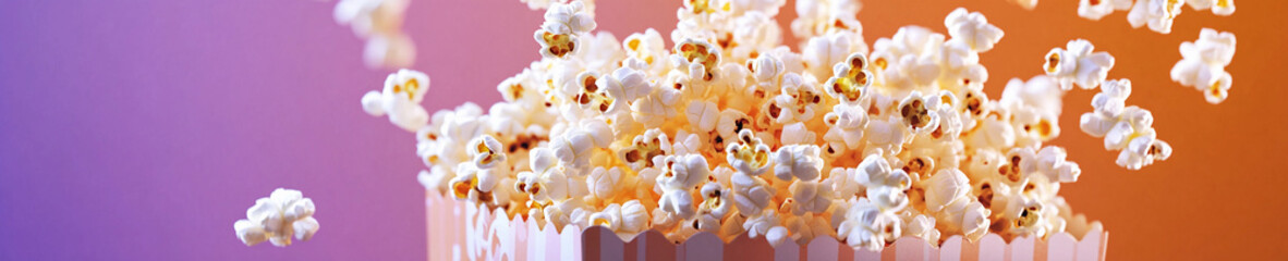 Popcorn bursts in vibrant colors on a playful background