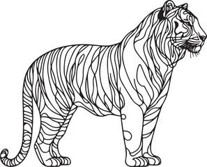 Tiger Line Drawing Vector – Minimalist & Elegant Art