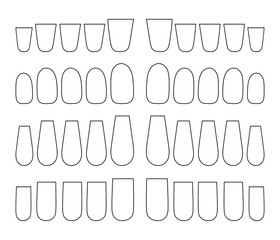 nail art template empty mixed shapes vector