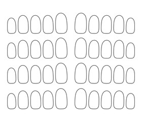 nail art template empty round nails vector