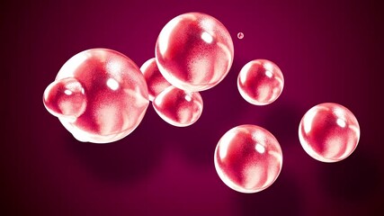 Hypnotic Metaball Transformations: Watch as red metaballs pulsate and metamorphose in this captivating 4K seamless loop. Ideal for sci-fi and fantasy projects.