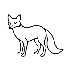 Fox Line Art Vector, Fox Outline Drawing and Minimalist Fox Illustration