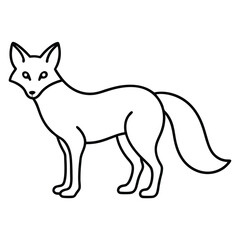 Fox Line Art Vector, Fox Outline Drawing and Minimalist Fox Illustration