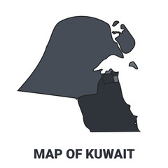 Kuwait political map border of regions outline vector set