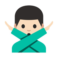 Crossed Arms Gesture Clipart Illustration | Simple Pose Isolated on White Background