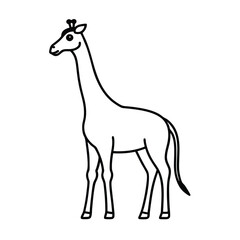 Giraffe Line Art Vector Illustration and Giraffe Outline Drawing Vector Design