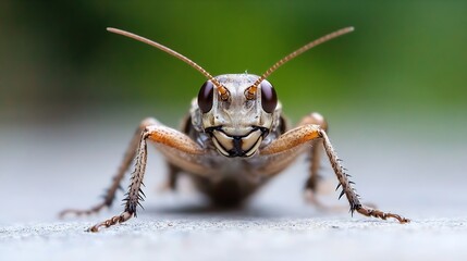 Fototapeta premium Detailed Macro Close up of Grasshopper Face in Natural Habitat : Generative AI