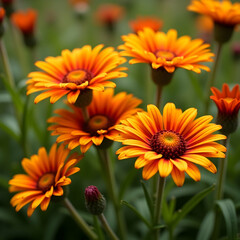 Fototapeta premium Gaillardia blanket flowers admired for their vibrant colors