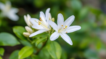 Pristine White Lilies Blooming Amidst Green Leaves for Floral Decorations : Generative AI