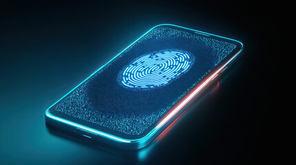 A Futuristic Smartphone that features Glowing Elements on a Digital Surface Design