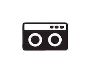 Vintage cassette tape icons representing nostalgia for music from the analog era in a minimalistic design, Vector
