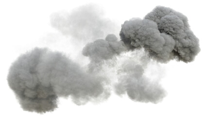 Explosion smoke cloud on transparent