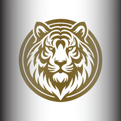 Golden Tiger Head Art