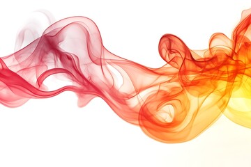 red and orange smoke isolated on a white background