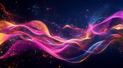 Obraz premium Abstract Colorful Waves of Light and Sparkle