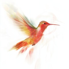Obraz premium Abstract Artistic Depiction Of A Hummingbird In Flight