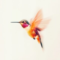 Fototapeta premium A vibrant hummingbird in flight showcasing its colorful plumage