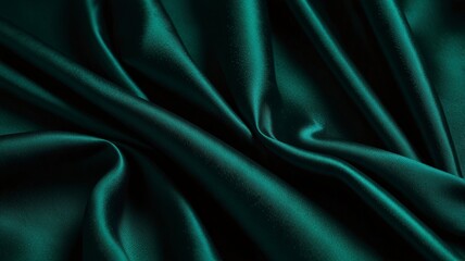 Obraz premium Free Photo Abstract background wallpaper. green silk fabric, very soft and smooth, flowing in the wind. Luxury Shiny delicate fabric material