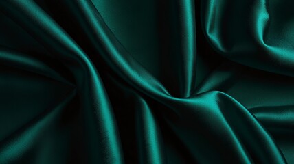 Obraz premium Free Photo Abstract background wallpaper. green silk fabric, very soft and smooth, flowing in the wind. Luxury Shiny delicate fabric material