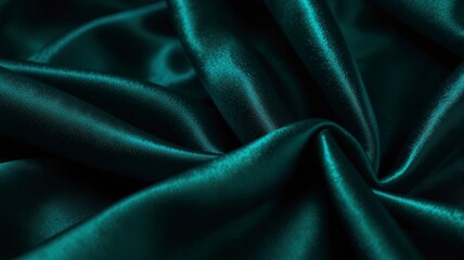 Obraz premium Free Photo Abstract background wallpaper. green silk fabric, very soft and smooth, flowing in the wind. Luxury Shiny delicate fabric material