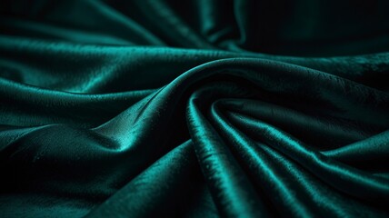 Fototapeta premium Free Photo Abstract background wallpaper. green silk fabric, very soft and smooth, flowing in the wind. Luxury Shiny delicate fabric material