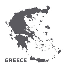 Simple flat Greece map grey vector