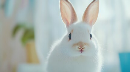 Obraz premium Soft focus shot of wildlife like a bunny, with a blurry and gentle nature background