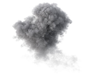 Explosion smoke cloud on transparent
