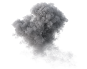 Explosion smoke cloud on transparent