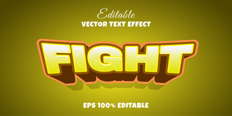 Editable text effect fight, 3d gamer and sport font style